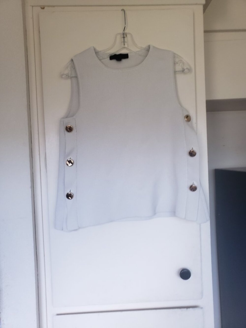 Zara Cream Shirt with Gold Buttons Size Med